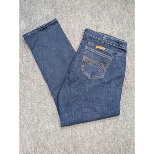 Cowgirl Tuff Co Jeans Womens 40x33 Blue‎ Denim Dmix Deluxe Straight Leg Western